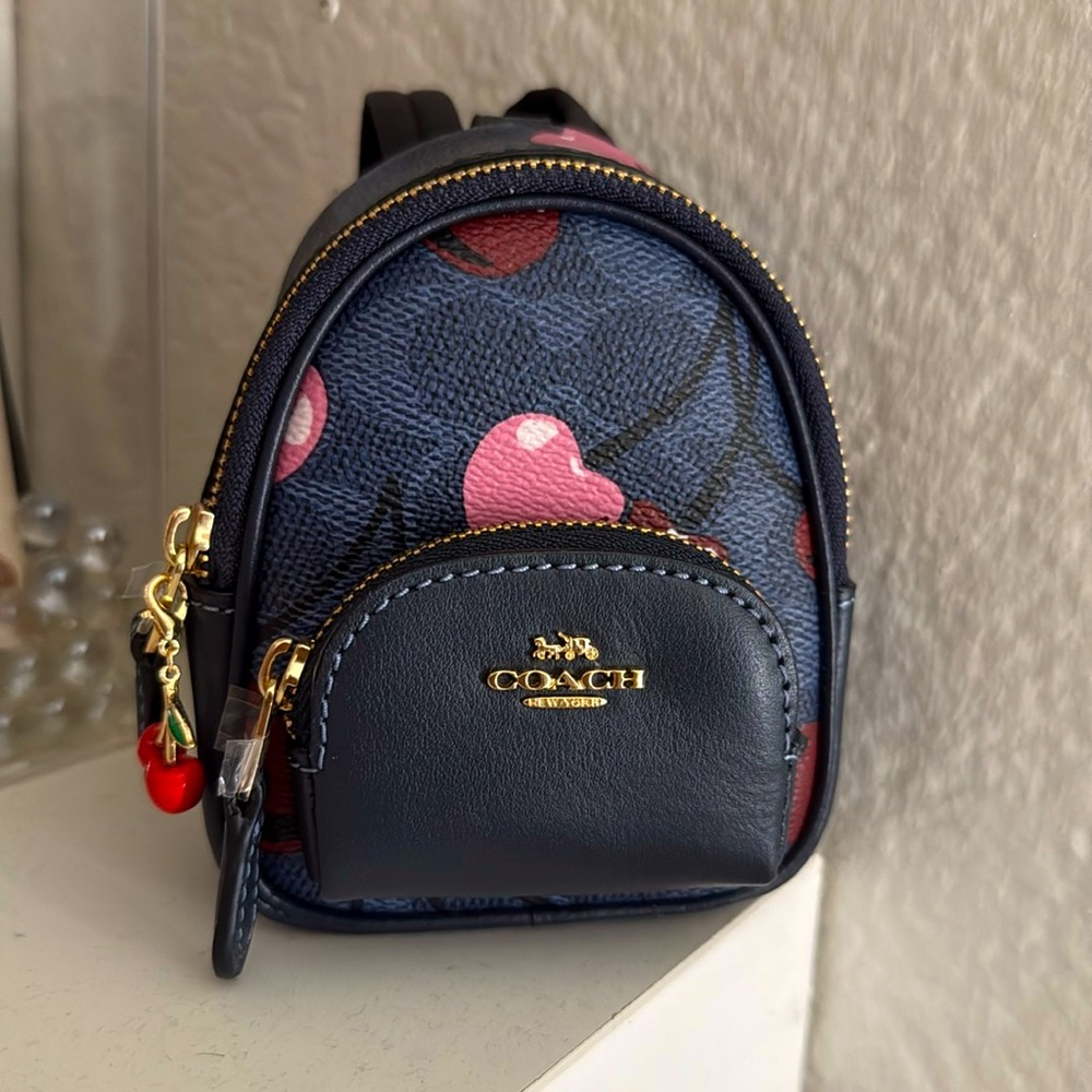Coach Mini Court Backpack- Cherry print